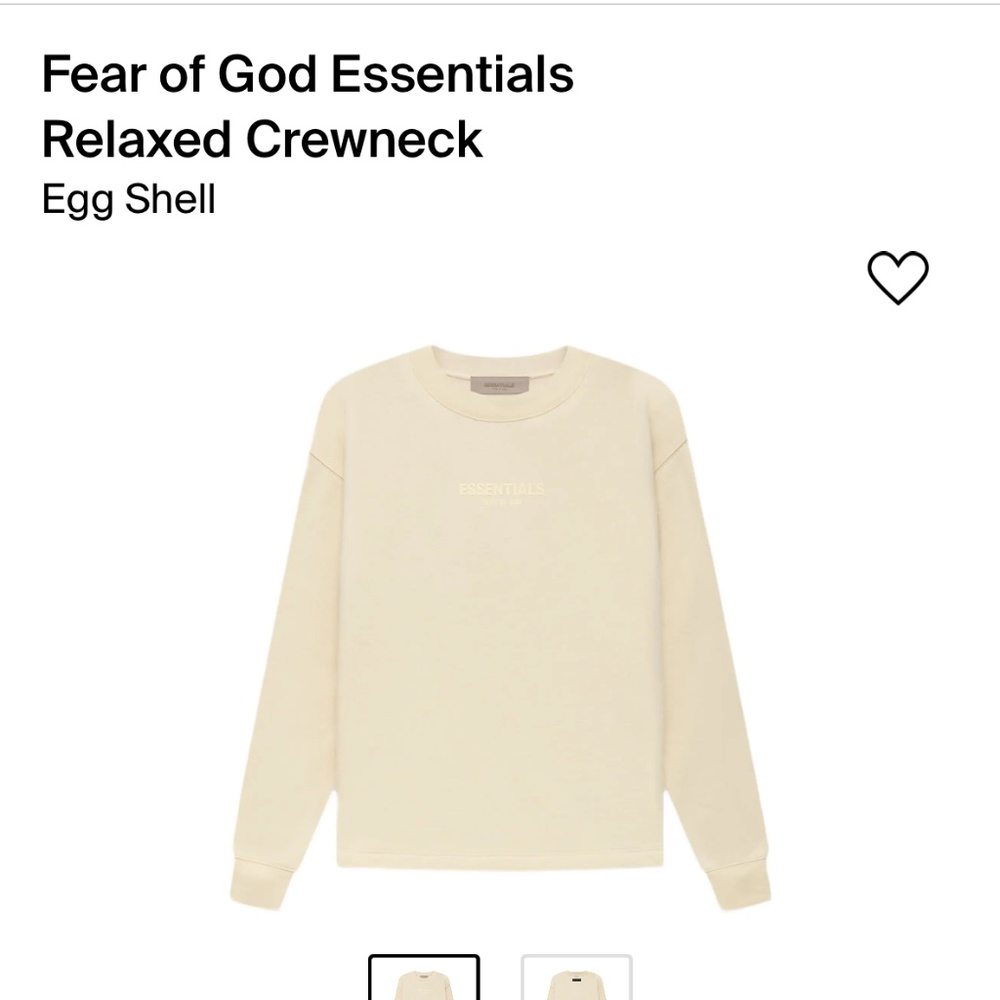 Fear of God Essentials Relaxed Crewneck- Egg Shell